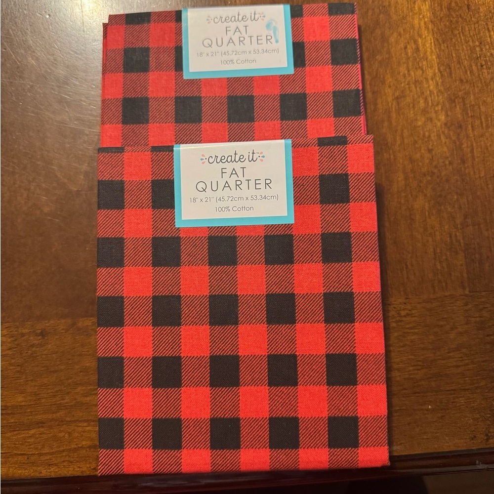 Create It Red and Black Buffalo Check Fat Quarters 100% Cotton Fabric